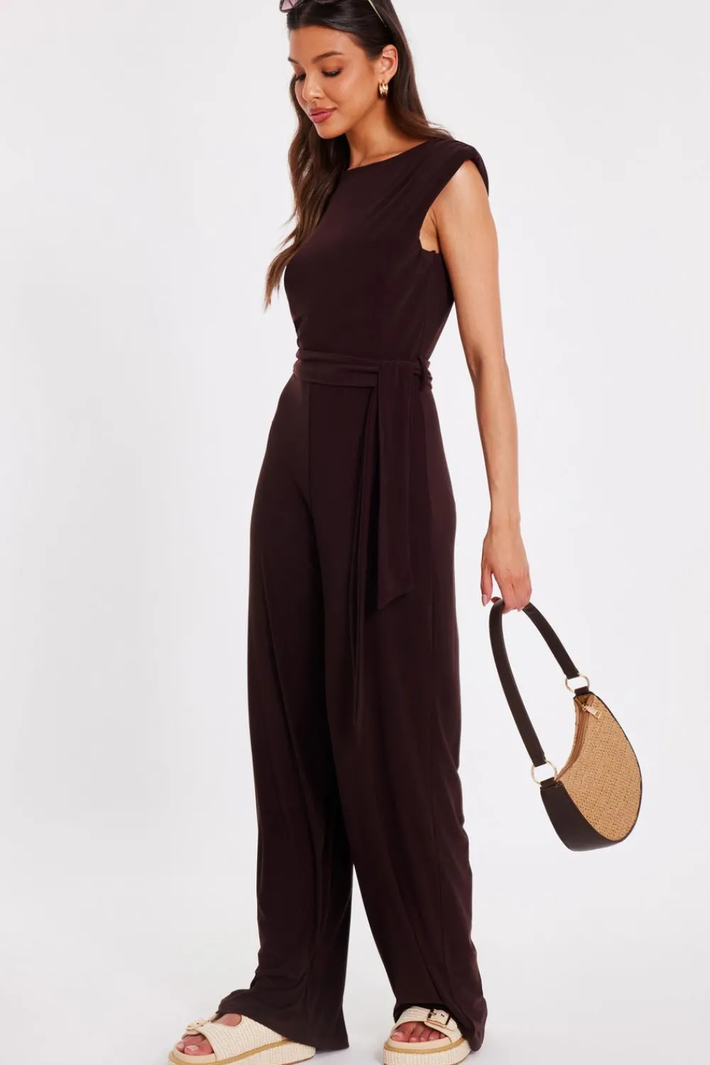 Quiz Going Out Jumpsuits|Workwear>Tie Waist Jumpsuit