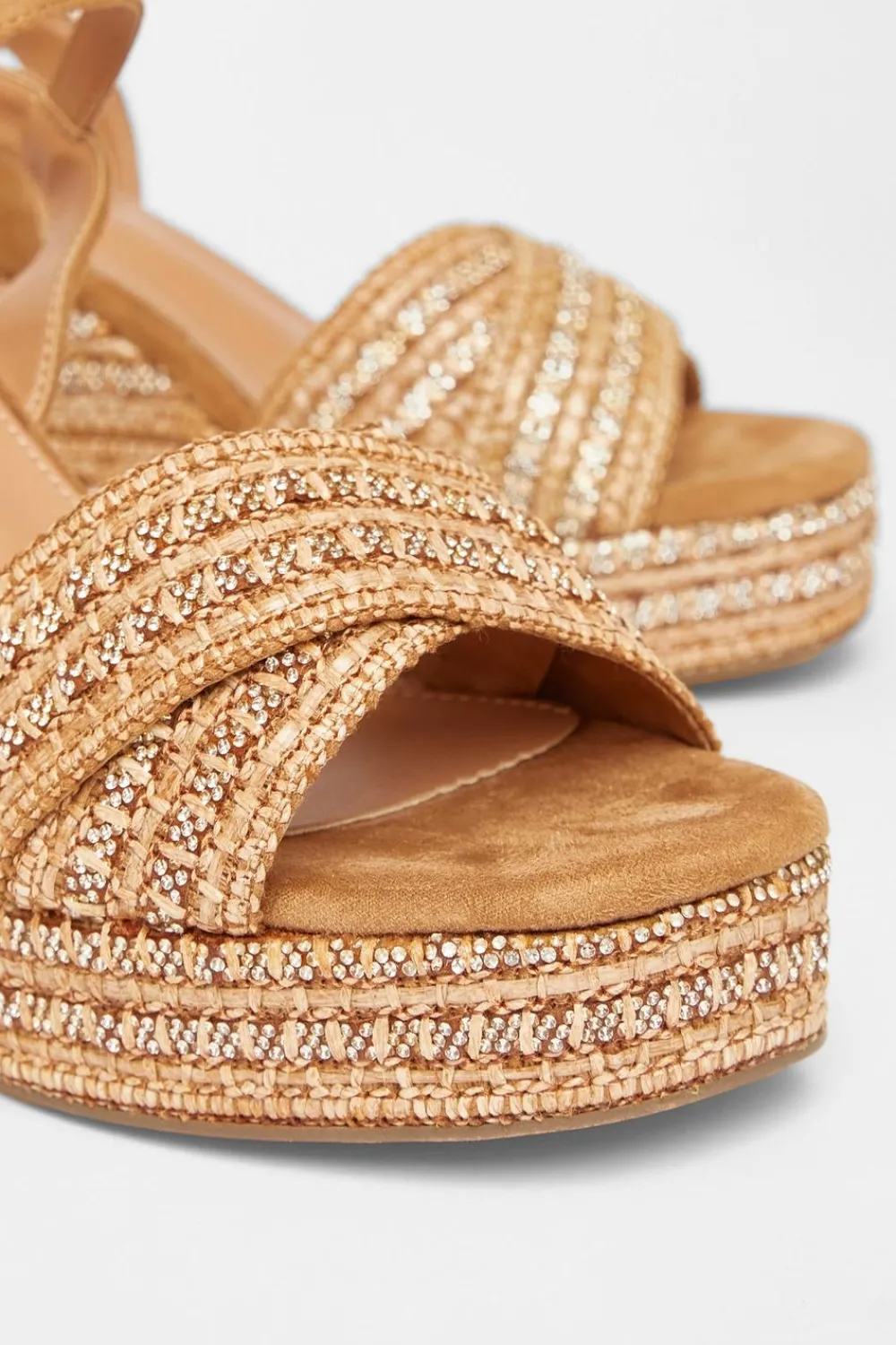 Quiz Wedges|Sandals>Cross Strap Embellished Wedges