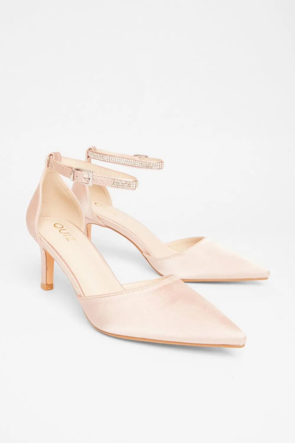 Quiz Shoe & Bag Sets|Occasion Shoes>Diamante Strap Court Heels