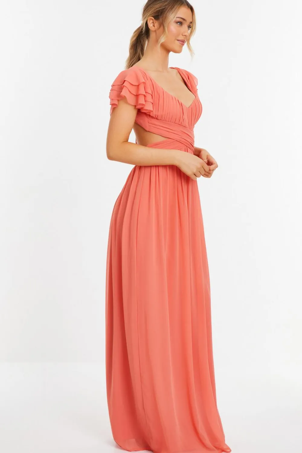 Quiz Prom Dresses|Prom & Ball>Coral Chiffon Backless Maxi dress