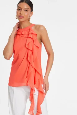 Quiz Summer Tops|Shirts & Blouses>Chiffon Frill Drape Top