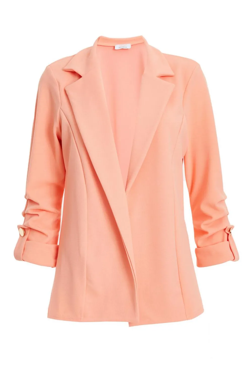 Quiz Workwear|Modest>Coral Ruched Sleeve Blazer