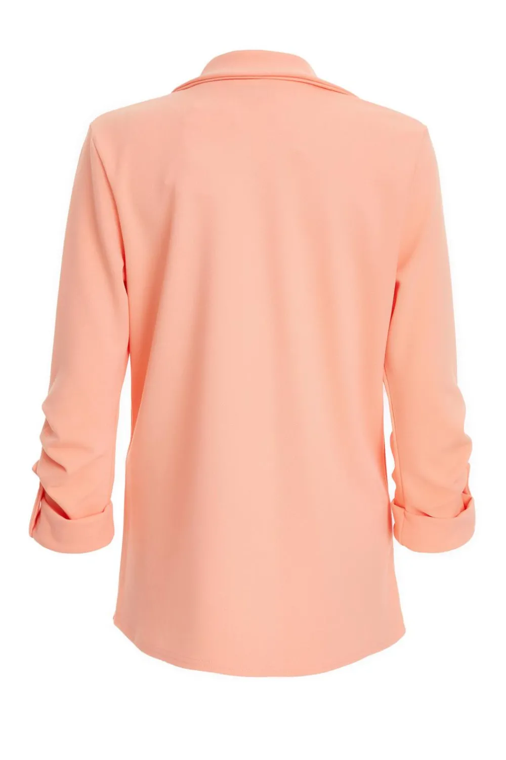 Quiz Workwear|Modest>Coral Ruched Sleeve Blazer
