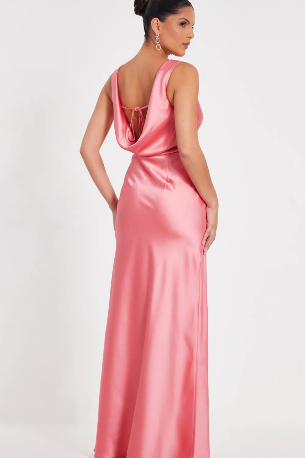 Quiz Prom Dresses|Prom & Ball>Satin Cowl Back Maxi Dress