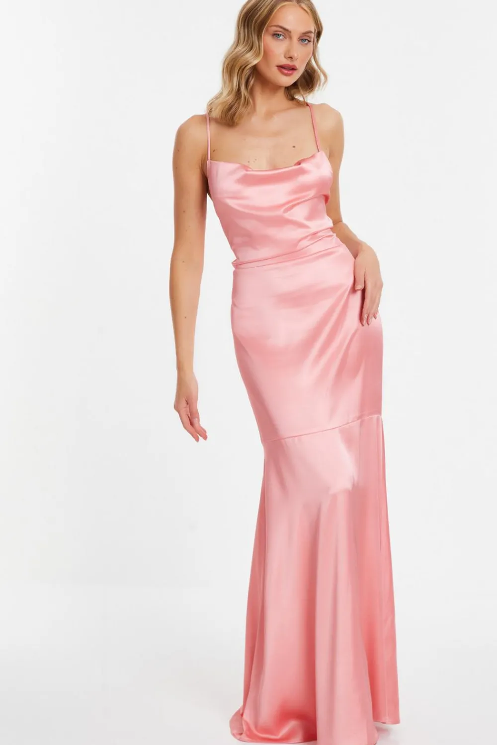 Quiz Prom Dresses|Prom & Ball>Satin Cross Back Maxi Dress