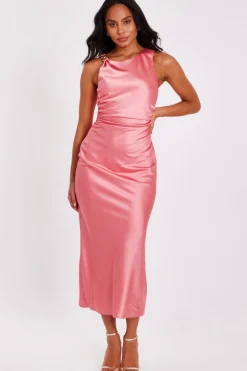 Quiz Day At The Races|Christening Guest>Satin Ruched Midaxi Dress