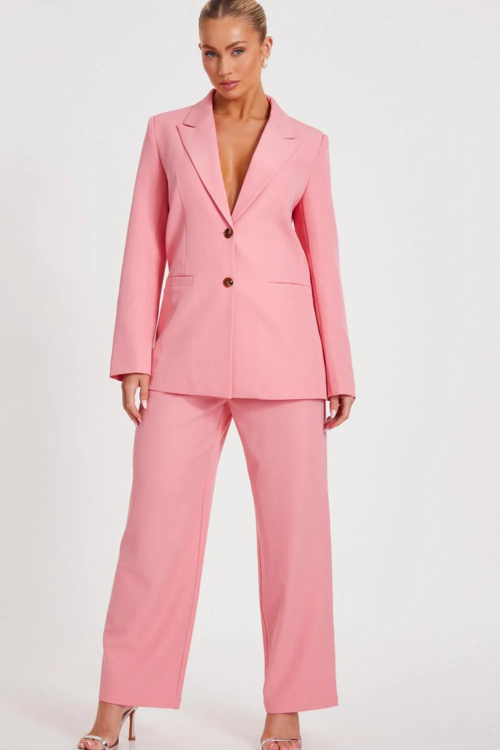 Quiz Day At The Races|Christening Guest>Coral Wide Leg Tailored Trousers