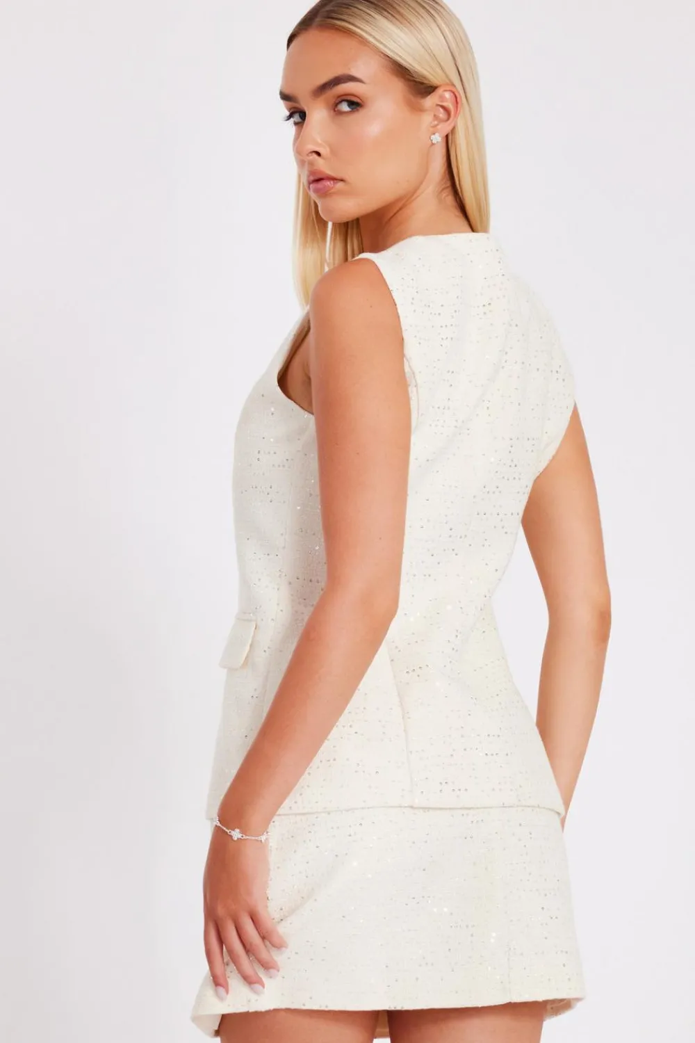Quiz Skirts|Going Out>Boucle Sequin Mini Skirt