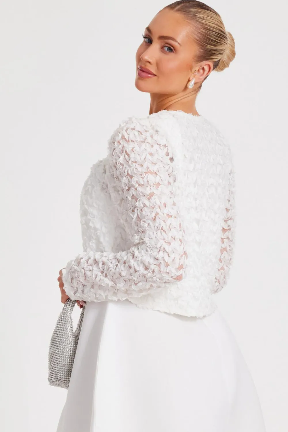 Quiz Day At The Races|Christening Guest>Chiffon Floral Cropped Jacket