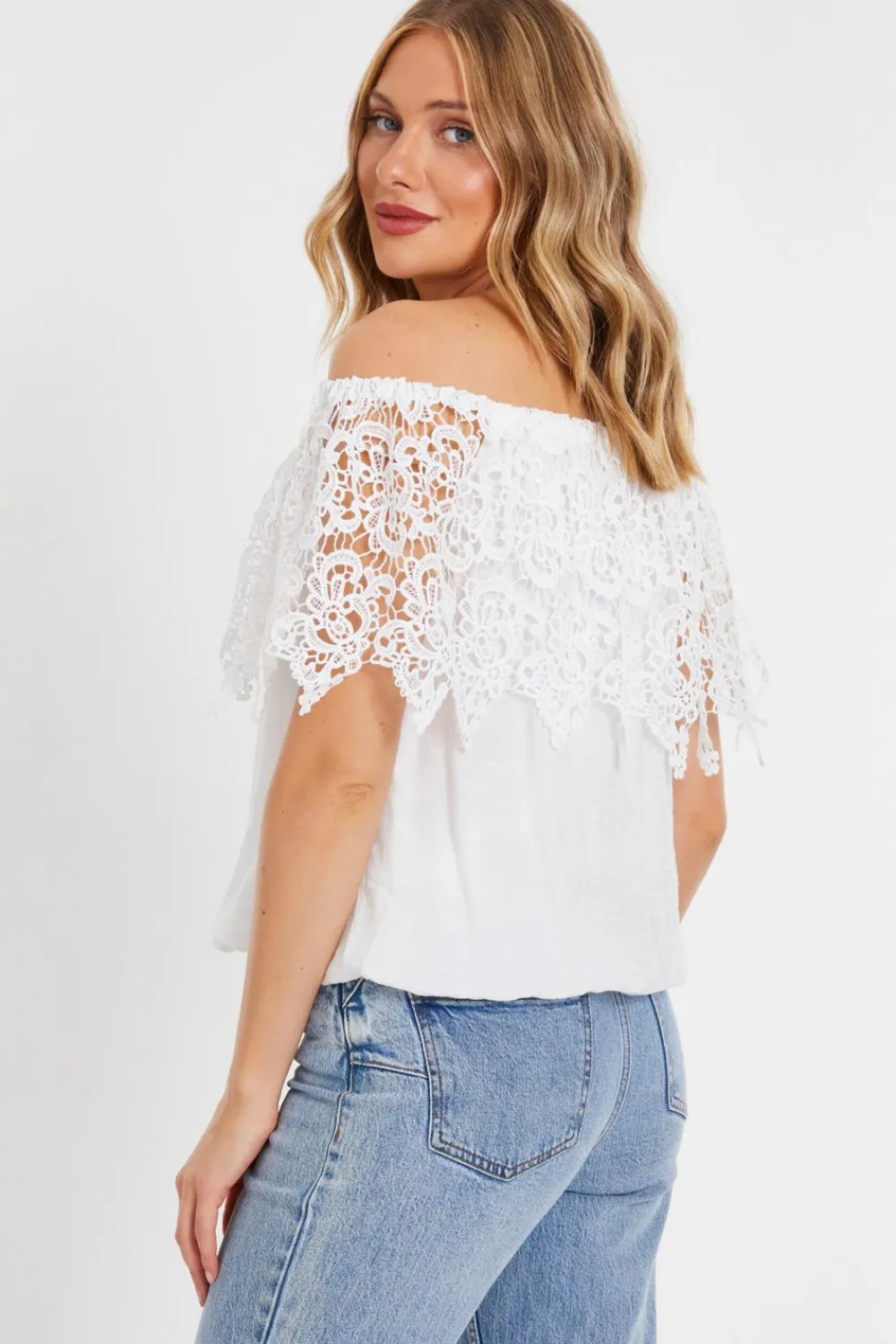 Quiz Summer Tops|Day Tops>Crochet Bardot Top