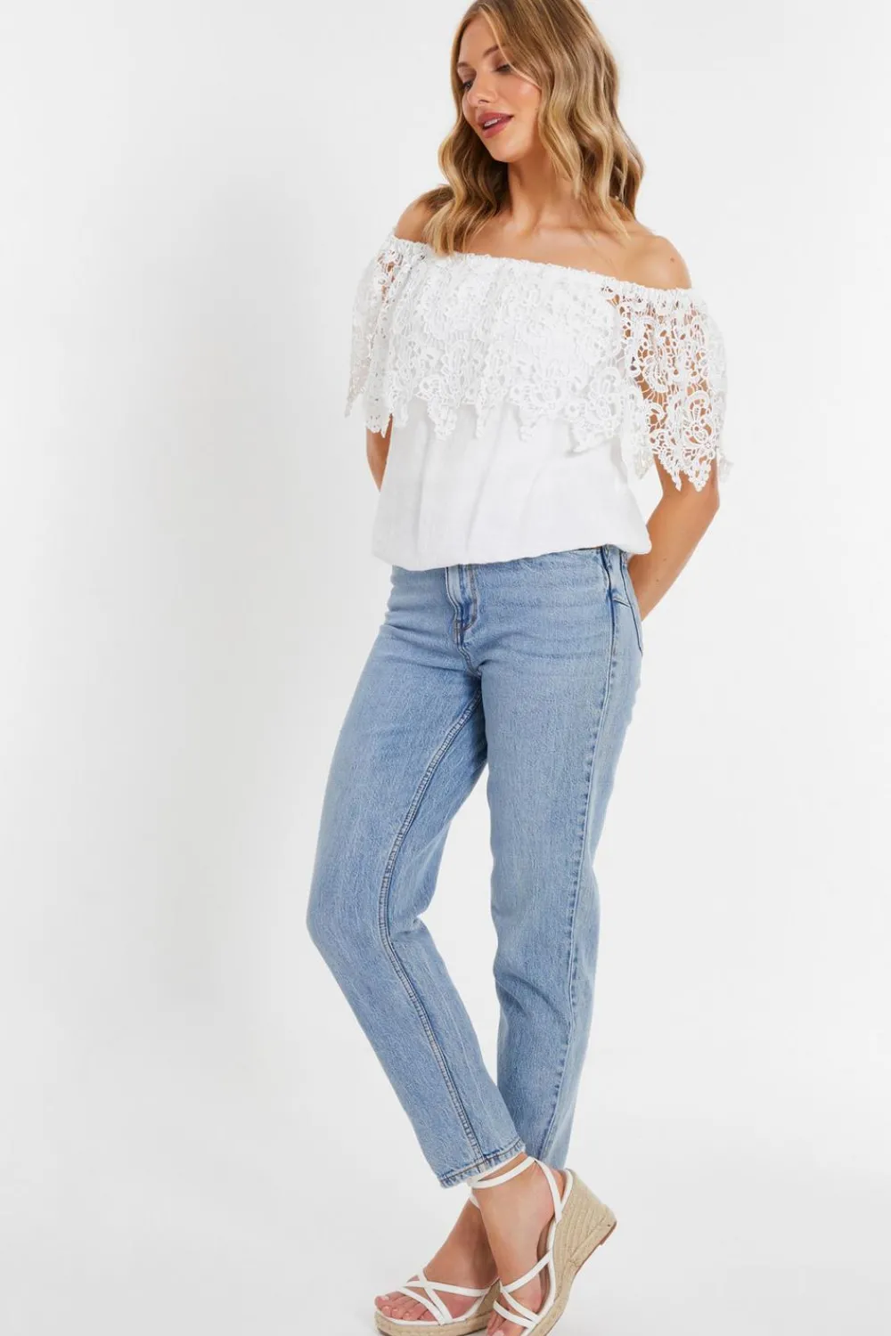Quiz Summer Tops|Day Tops>Crochet Bardot Top