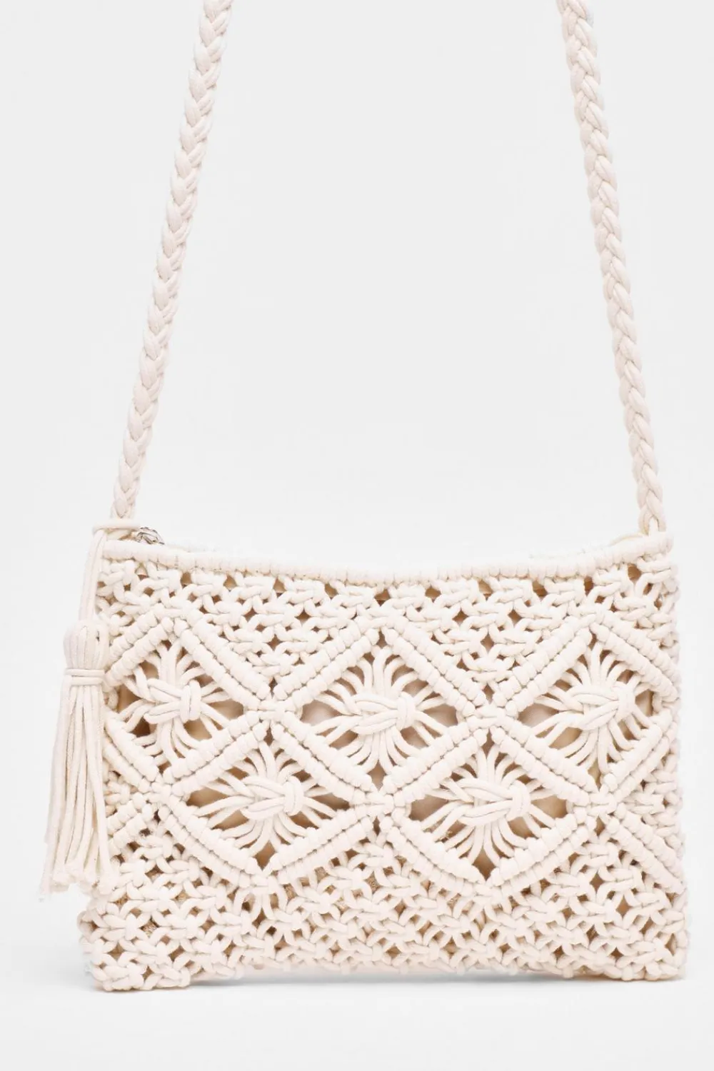 Quiz Holiday Accessories|Bags>Cream Crochet Cross Body Bag