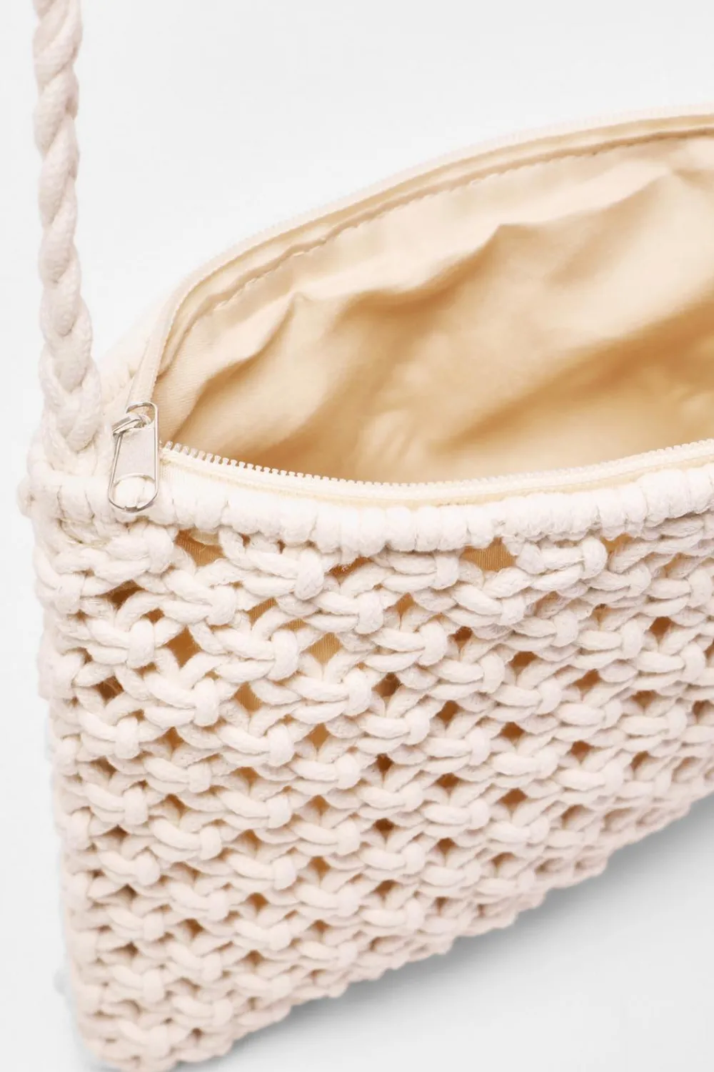 Quiz Holiday Accessories|Bags>Cream Crochet Cross Body Bag