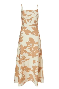 Quiz Summer Clothes|Holiday>Cream Floral Print Midi Dress