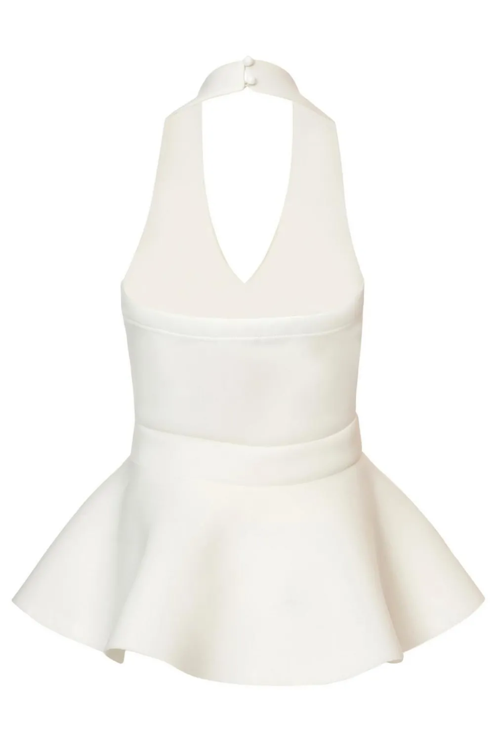 Quiz Going Out Tops|Christening Guest>Cream Halter Neck Peplum Top
