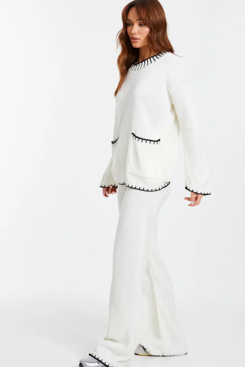 Quiz Knitwear|Jumpers>Knit Contrast Stich Jumper