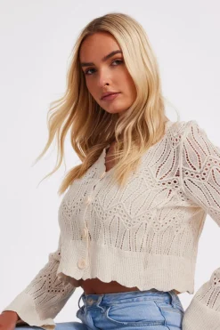 Quiz Summer Clothes|Knitwear>Knit Cropped Cardigan