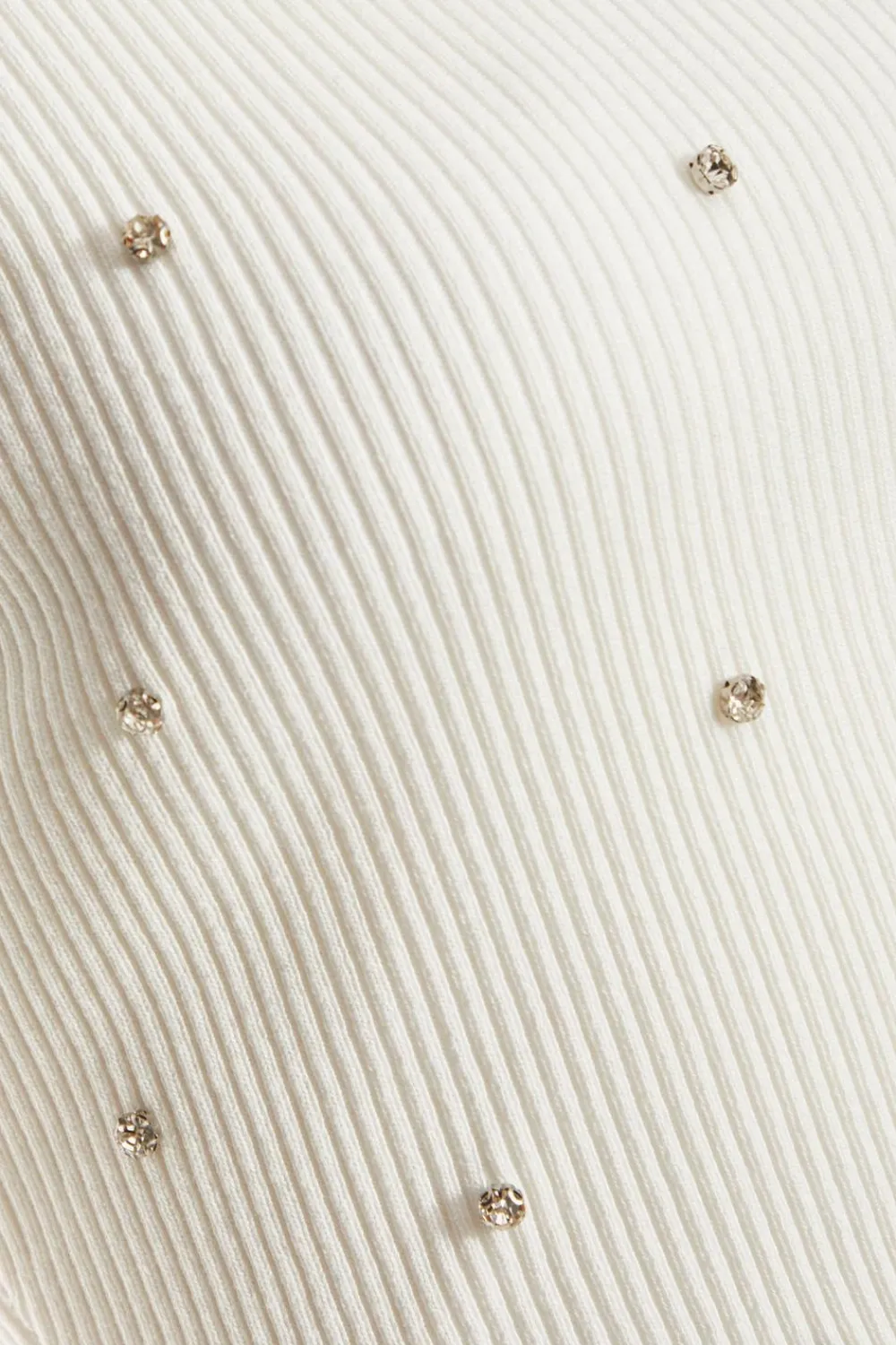 Quiz Going Out Tops|Crop Tops>Cream Knit Diamante Cropped Jumper