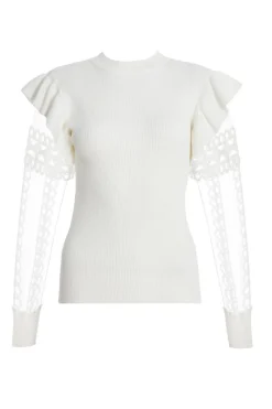 Quiz Knitwear|Jumpers>Knit Mesh Sleeve Jumper