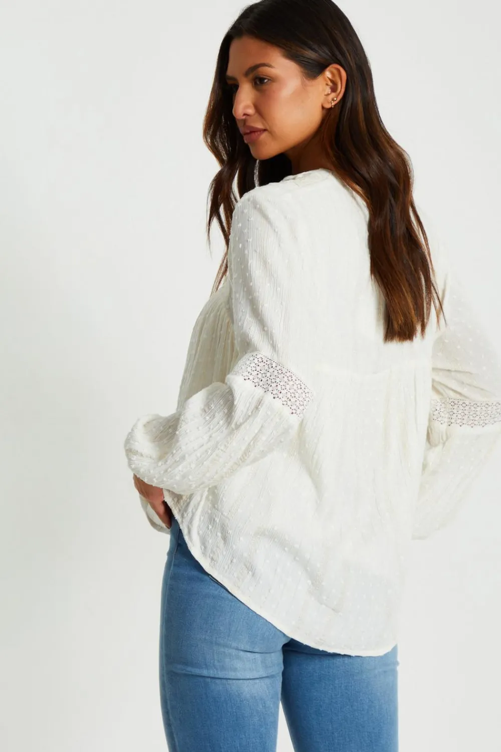 Quiz Summer Tops|Shirts & Blouses>Cream Lace Tie Top