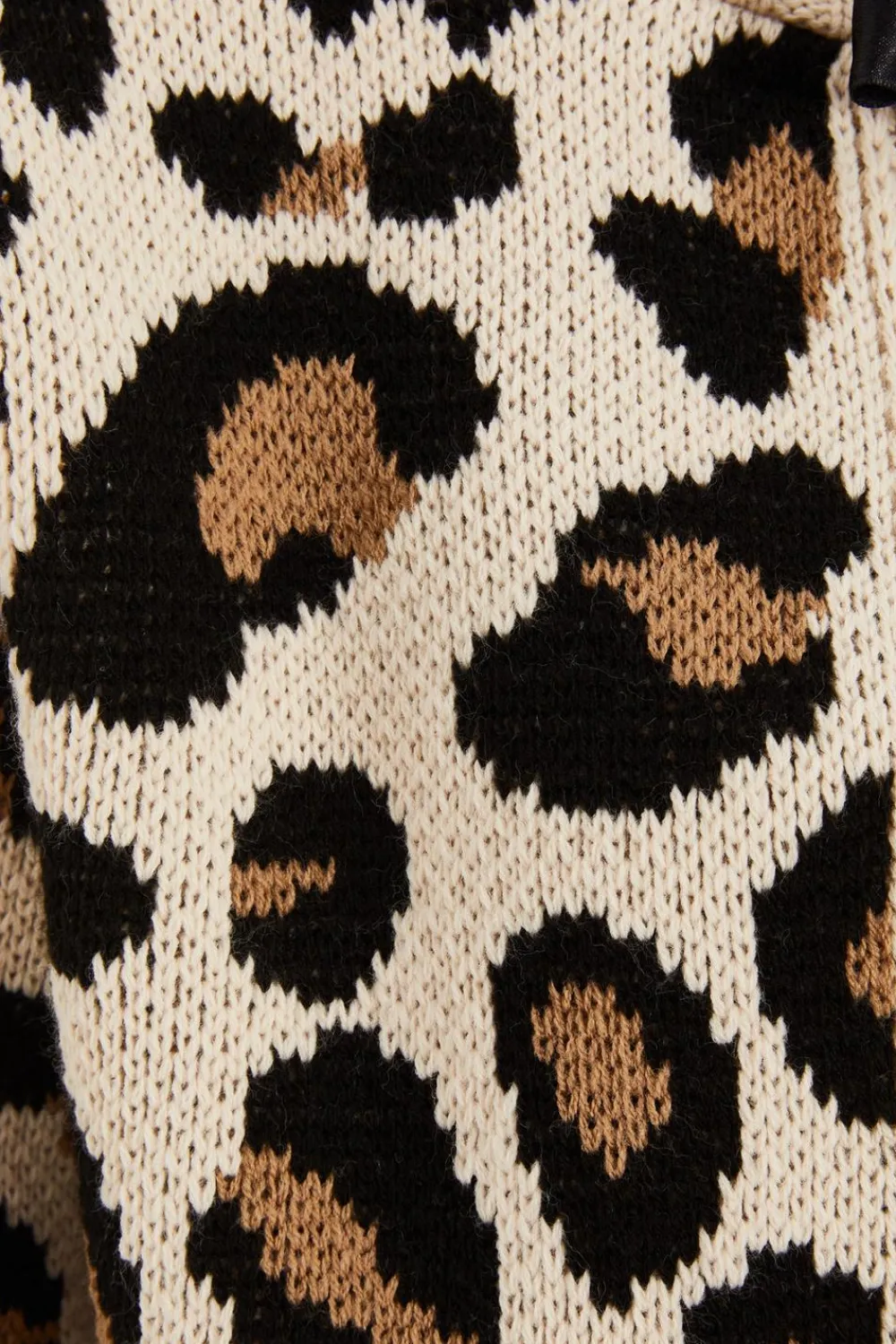 Quiz Casual Clothing>Cream Leopard Print Knit Cardigan