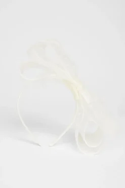 Quiz Wedding Accessories|Hair Accessories>Cream Polka Dot Bow Fascinator