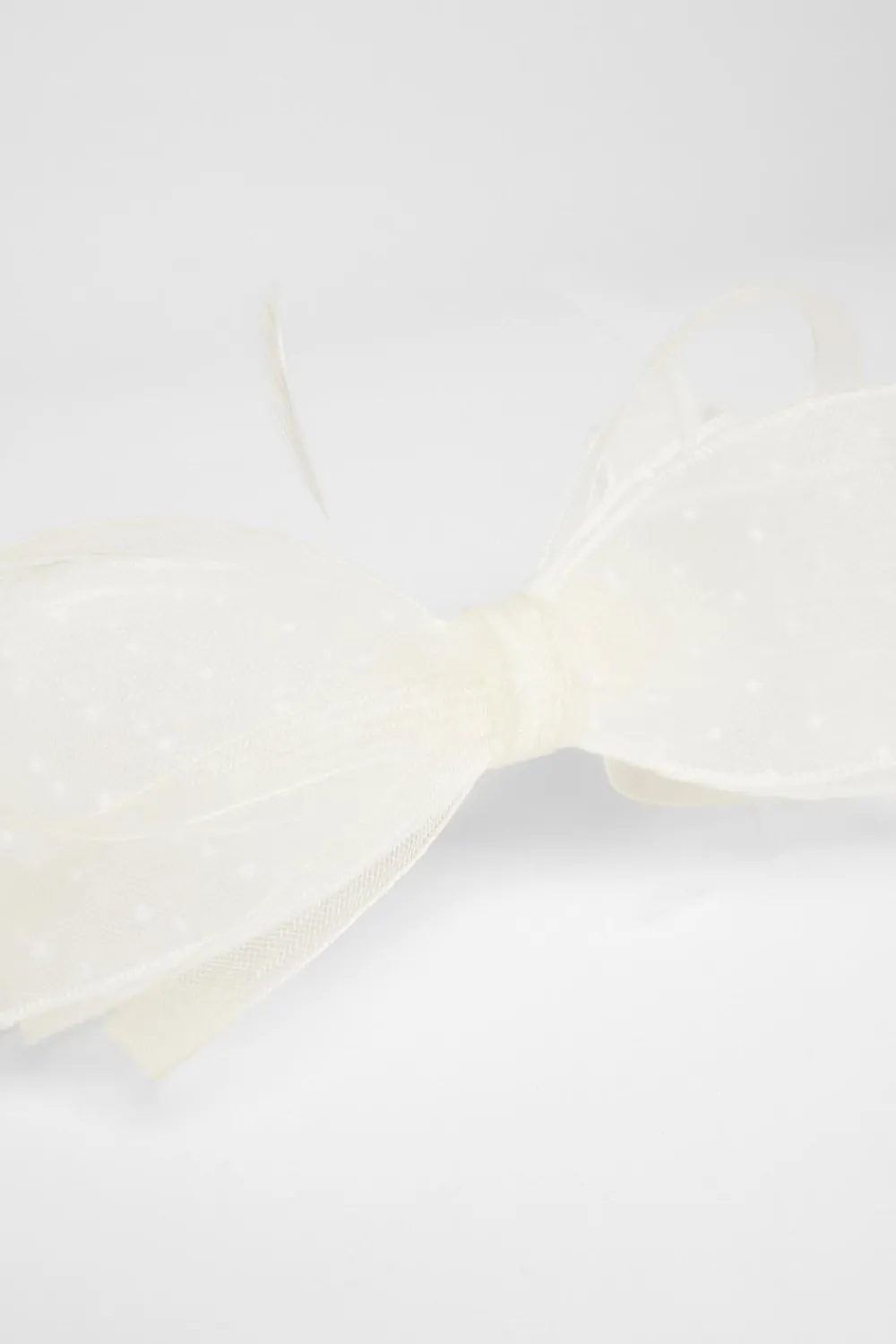 Quiz Wedding Accessories|Hair Accessories>Cream Polka Dot Bow Fascinator