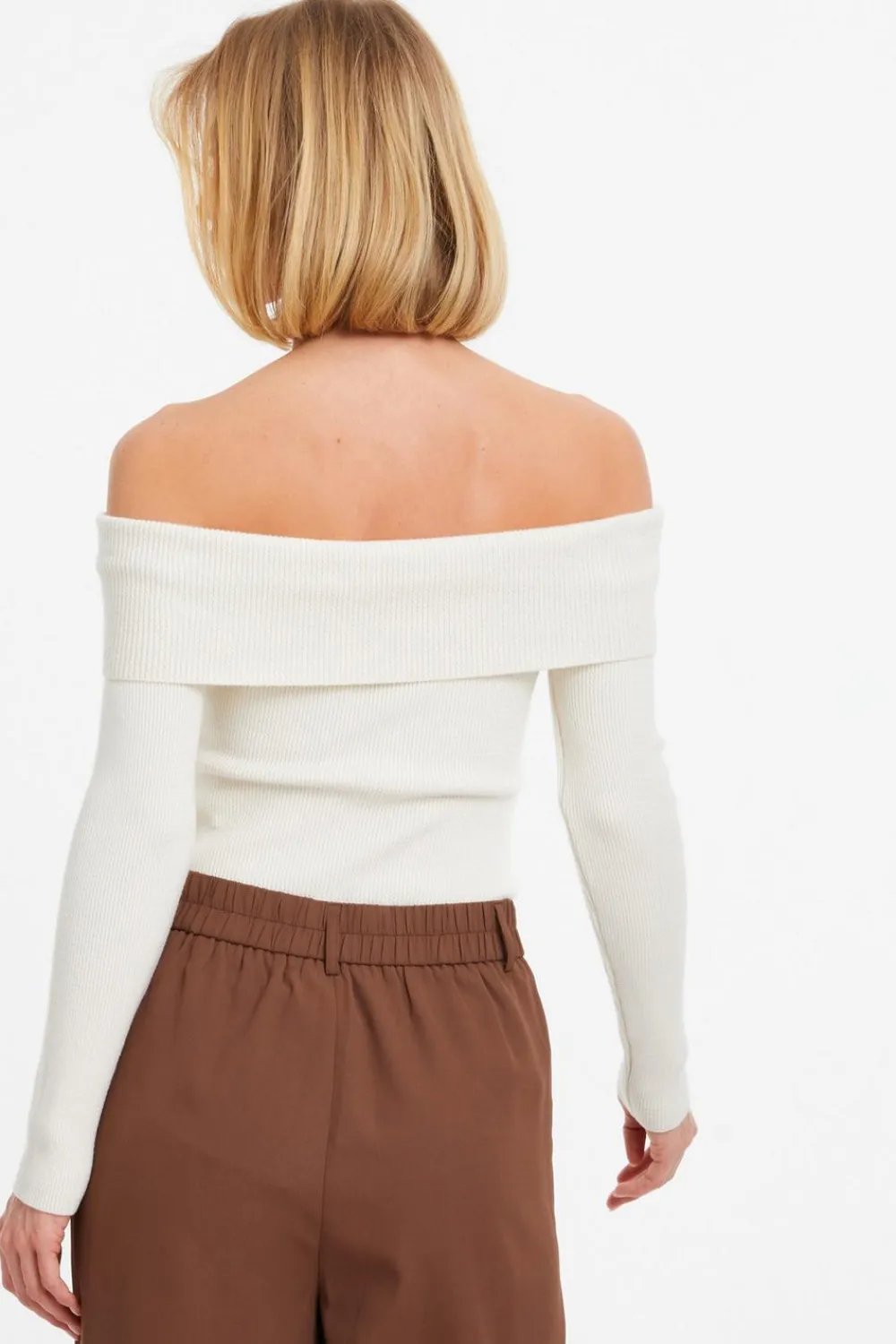 Quiz Bardot Tops|Tops>Ribbed Bardot Jumper