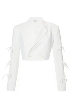 Quiz Summer Clothes|Jackets & Coats>Tie Sleeve Cropped Blazer