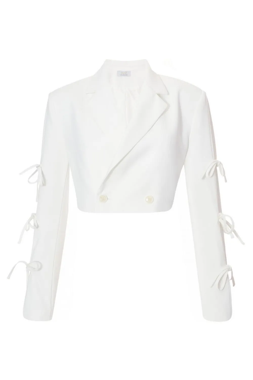 Quiz Summer Clothes|Jackets & Coats>Tie Sleeve Cropped Blazer