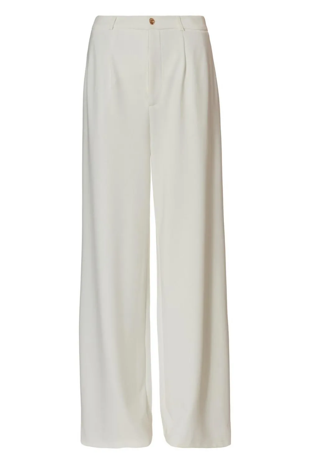 Quiz Workwear|Trousers>Cream Wide Leg Trousers