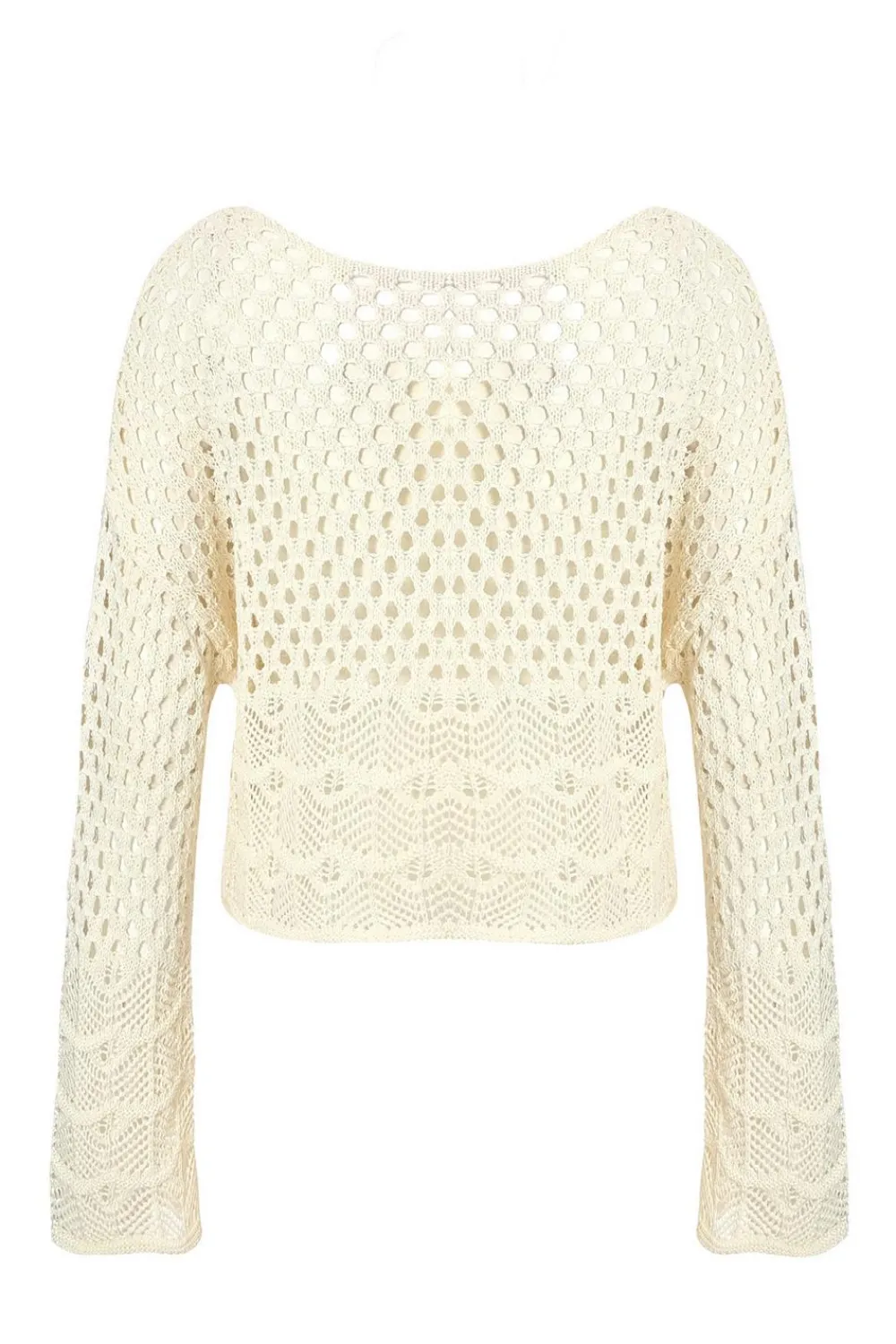 Quiz Summer Tops|Day Tops>Crochet Long Sleeve Top