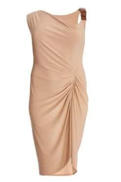 Quiz Midi Dresses|Going Out Dresses>Curve Asymmetric Buckle Midi Dress