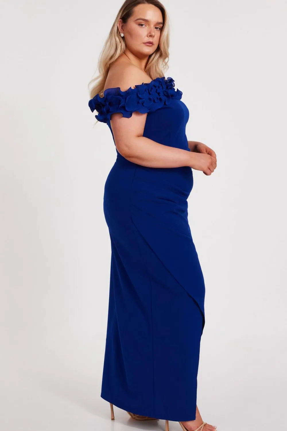 Quiz Prom Dresses|Prom & Ball>Curve Bardot Ruffle Maxi Dress