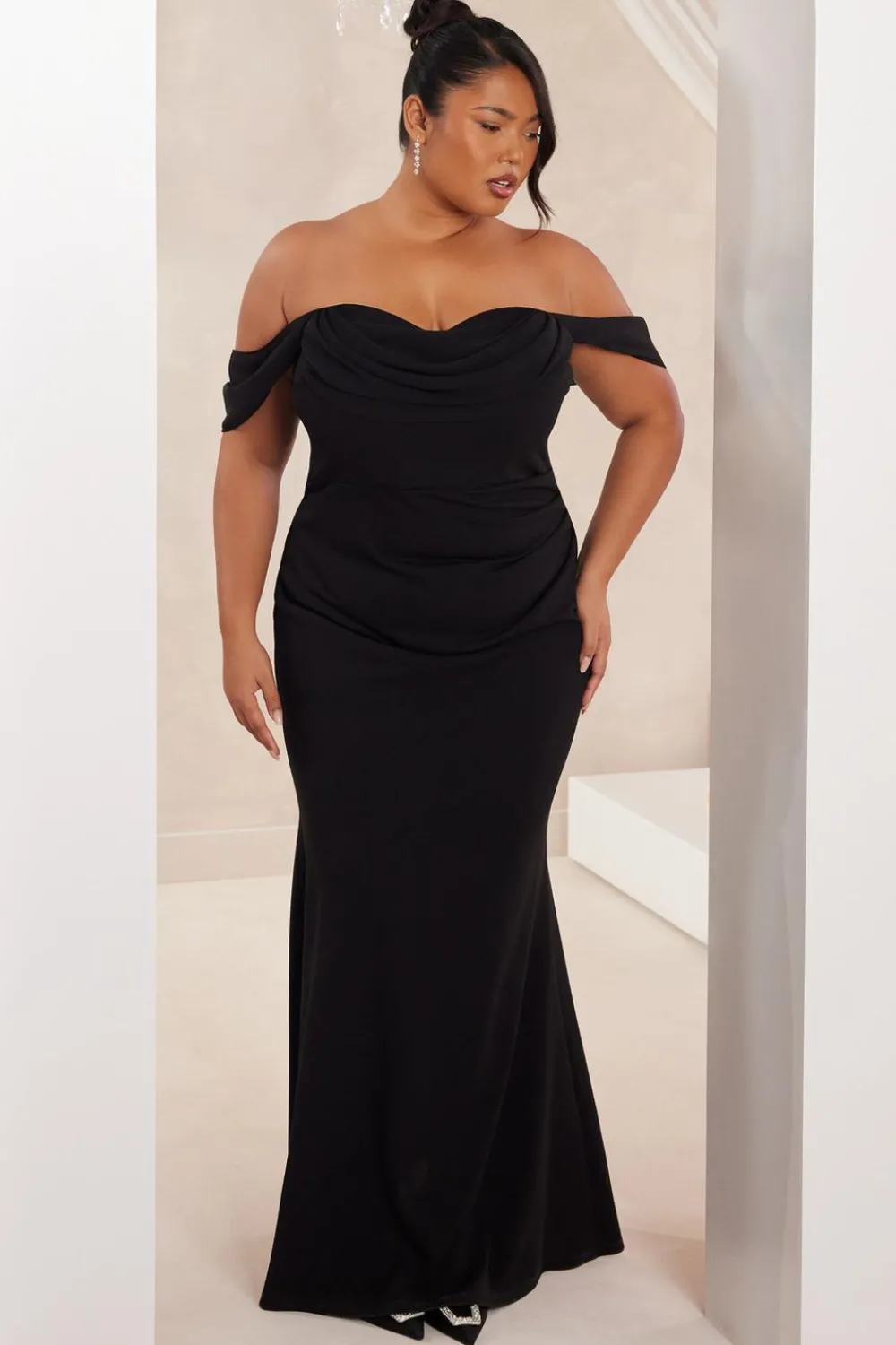 Quiz Prom Dresses|Prom & Ball>Curve Chiffon Bardot Maxi Dress