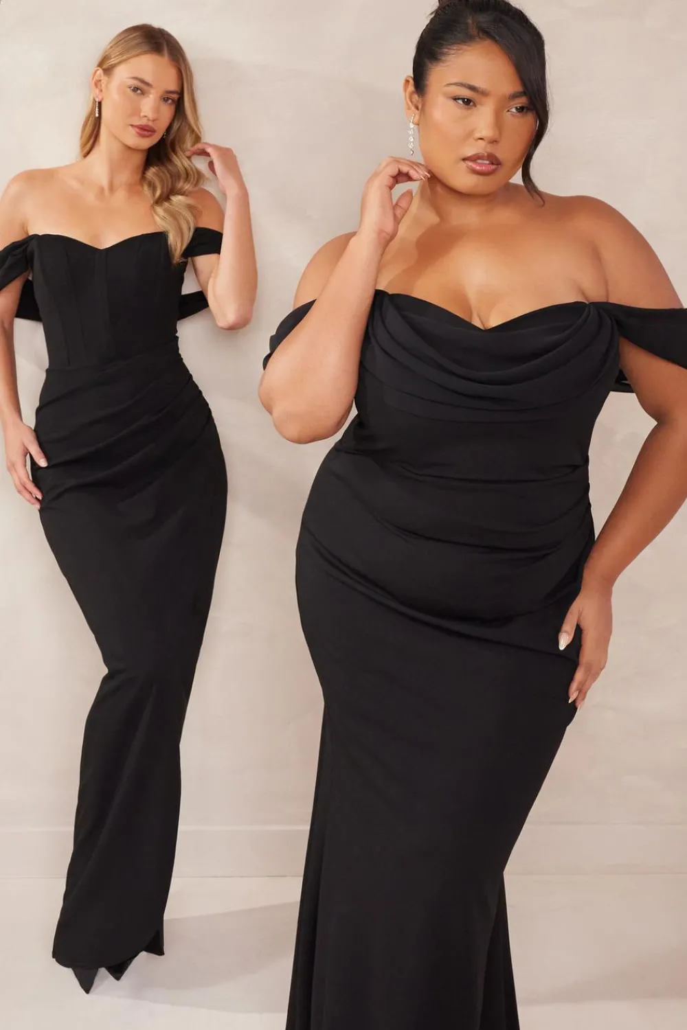 Quiz Prom Dresses|Prom & Ball>Curve Chiffon Bardot Maxi Dress