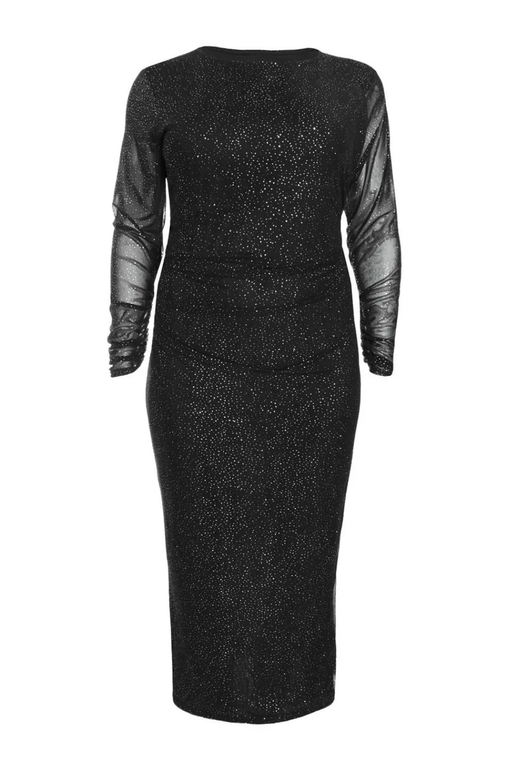 Quiz Evening Dresses|Midi Dresses>Curve Glitter Mesh Midaxi Dress