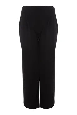 Quiz Workwear|Trousers>Curve Black Palazzo Trousers