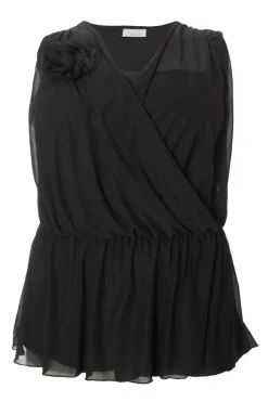 Quiz Shirts & Blouses|Going Out Tops>Curve Black Peplum Top