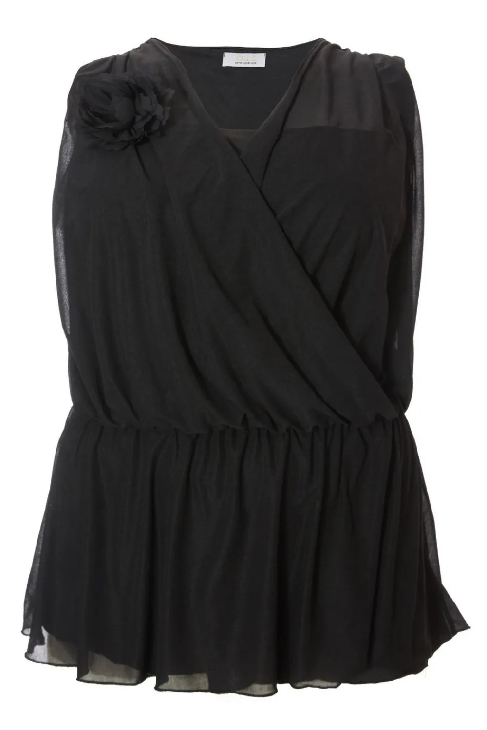 Quiz Shirts & Blouses|Going Out Tops>Curve Black Peplum Top
