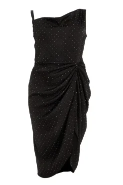 Quiz Evening Dresses|Wedding Guest Dresses>Curve Rhinestone Satin Midi Dress