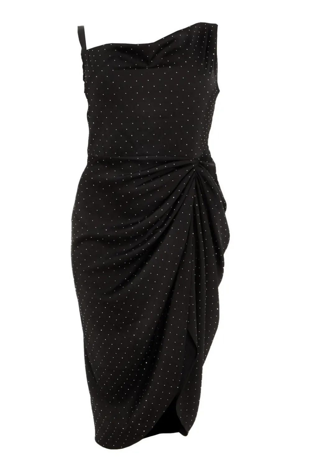 Quiz Evening Dresses|Wedding Guest Dresses>Curve Rhinestone Satin Midi Dress