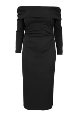 Quiz Curve Dresses|Bodycon Dresses>Curve Ribbed Bardot Bodycon Midi Dress