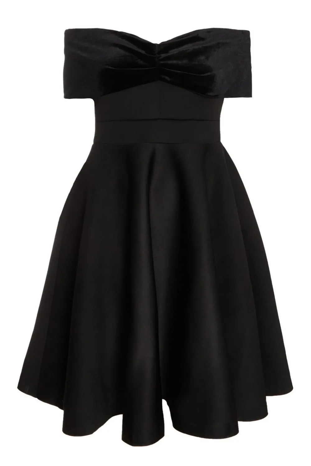 Quiz Prom & Ball|Evening Dresses>Curve Black Velvet Bardot Skater Dress
