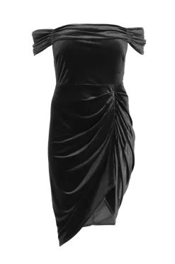 Quiz Evening Dresses|Wrap Dresses>Curve Velvet Ruched Midi Dress