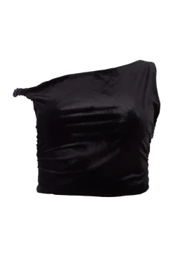 Quiz Going Out Tops|Tops>Curve Black Velvet Twisted Top