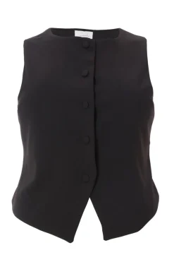 Quiz Waistcoat|Going Out Tops>Curve Black Waistcoat