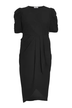 Quiz Wrap Dresses|Midi Dresses>Curve Black Wrap Midi Dress