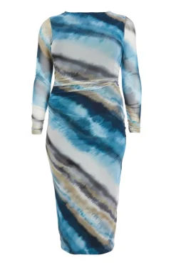 Quiz Summer Dresses|Midi Dresses>Curve Blue Ombre Mesh Midaxi Dress