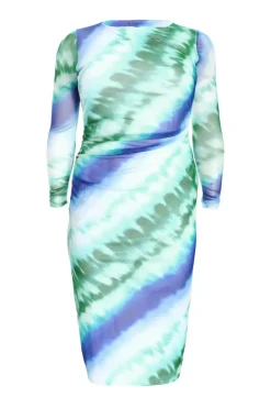 Quiz Summer Dresses|Midi Dresses>Curve Blue Ombre Mesh Midaxi Dress